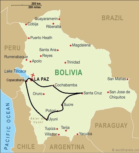Bolivia-travel-map